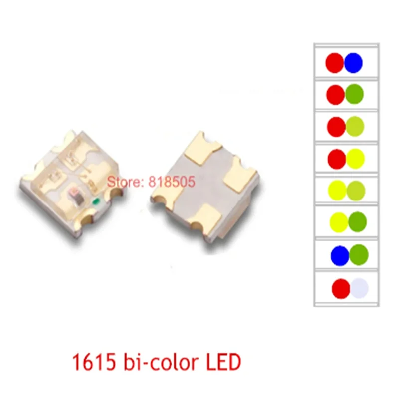 

NEW 100pcs 1615 RED + WARM WHITE 0805 0603 Bicolor SMD LED 2 Colors R+WW SMD light emitting diode, dual color led