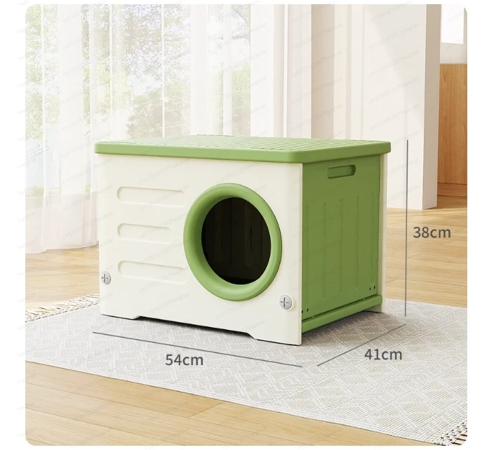 Cat Nest Universal Rain and Sun Protection in All Seasons Small Semi-enclosed Cat Villa Plastic Outdoor Puppy House