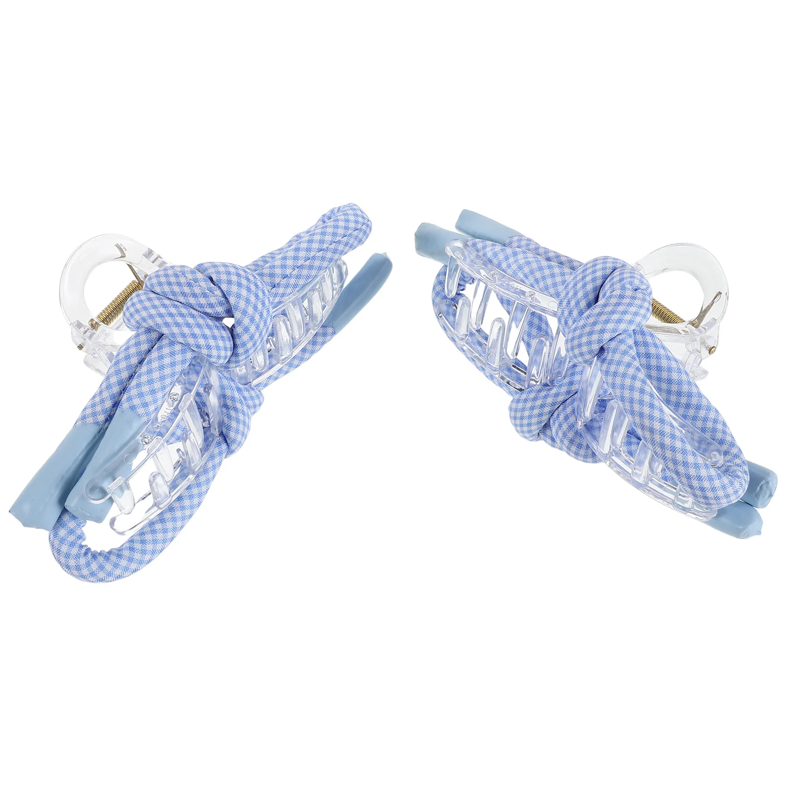 

2pcs Bow Claw Clips For Women Stylish Gingham Bowknot Design Strong Hold Non-Slip Hair Accessories For Updo Ponytail Chignon