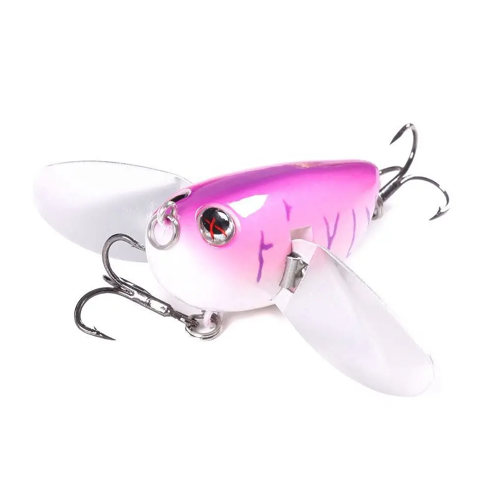 Lifelike Bee Crankbait Lure Bumblebee with Two Metal Spoon Bee-Shaped Fishing Bait Artificial Simulation Fishing Lure