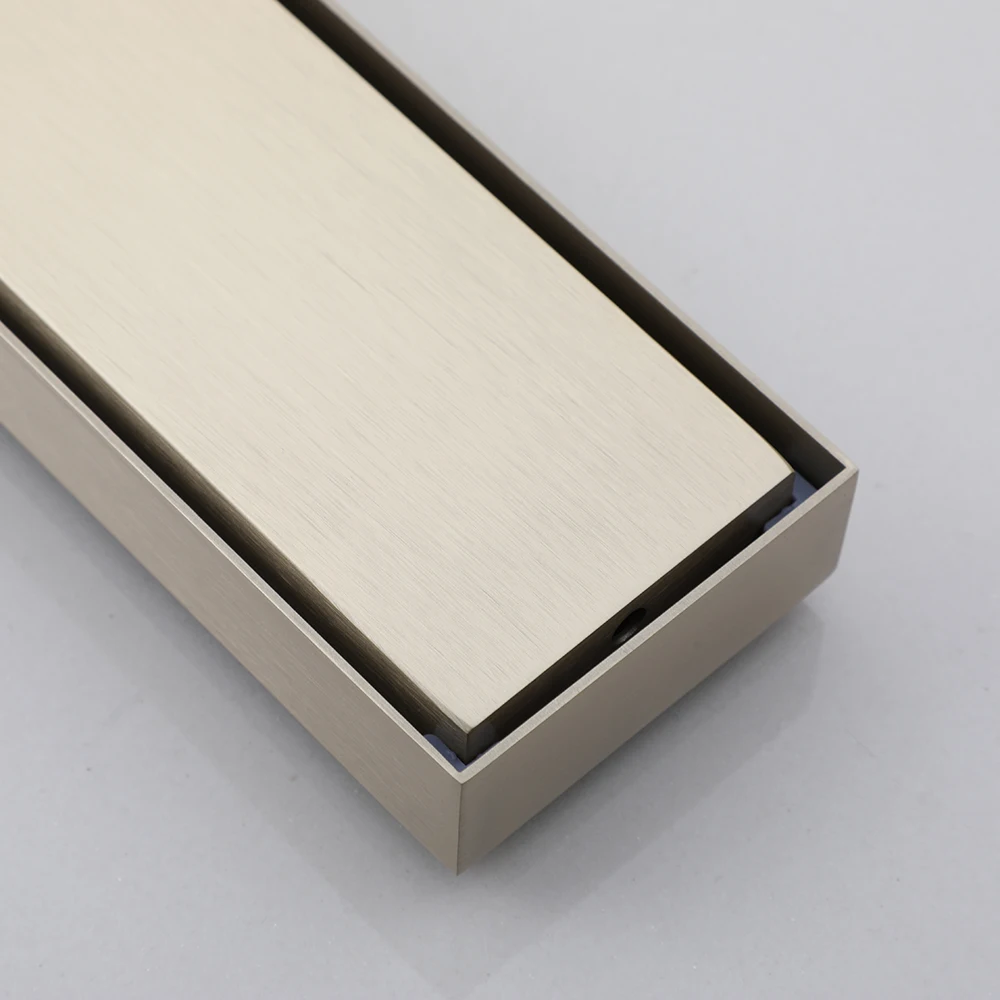 ZAPPO Brushed Gold 32 inch with 2-in-1 Tile Insert Cover 304 Stainless Steel Linear Shower Floor Drain with Hair Catcher