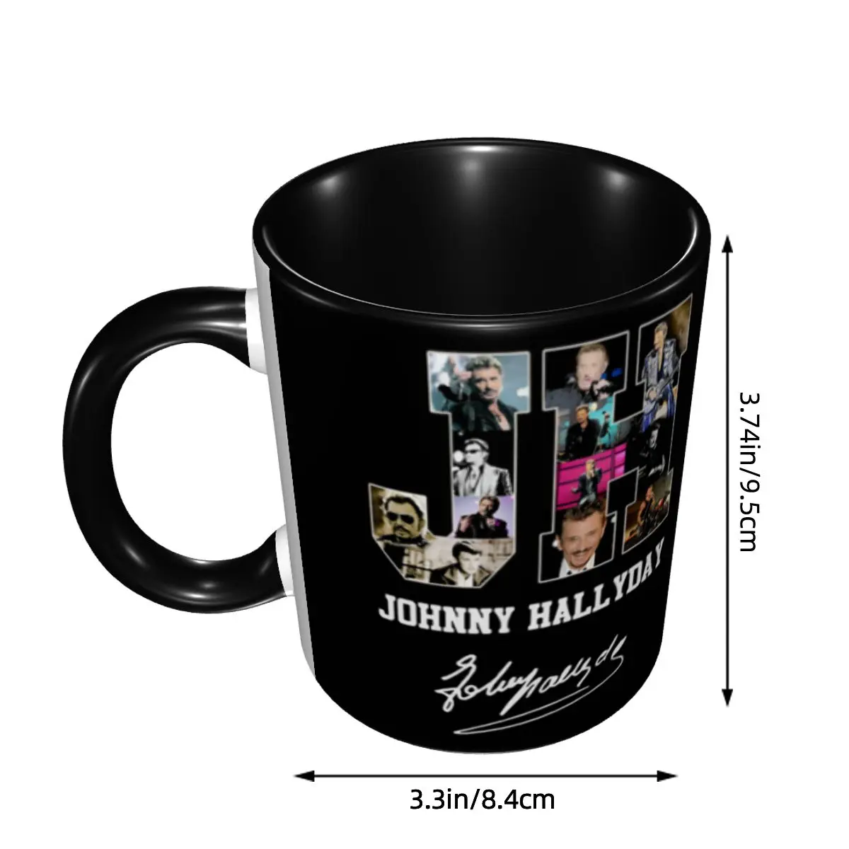French Rock Legend Johnny Hallyday Coffee Mug DIY Personalized Ceramic Mug Creative Gift