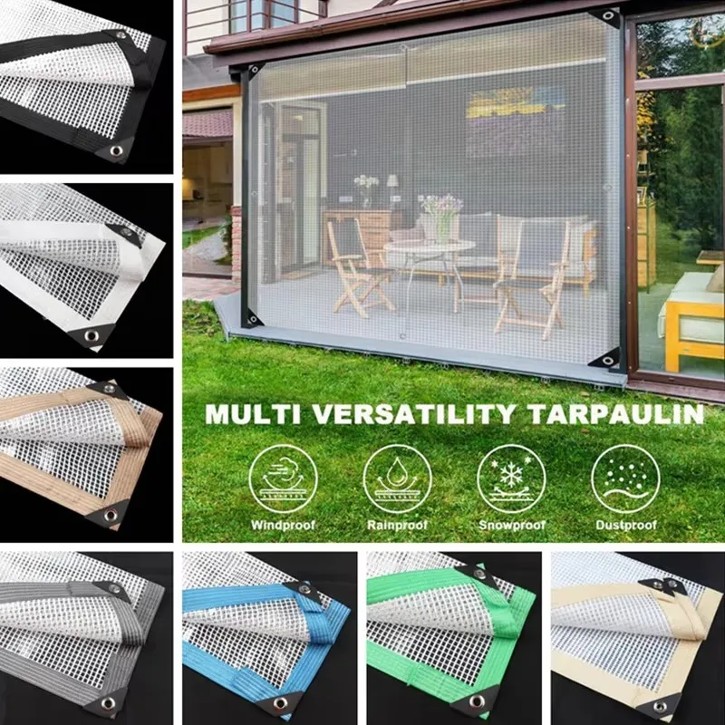 0.3mm PE Mesh Tarpaulin Reinforced Scaffolding Garden Pavilion Outdoor Canopy Pergolas Balcony Terrace Fence Net