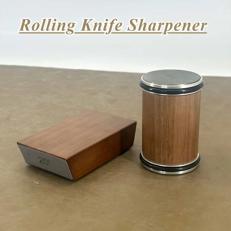 Rolling Knife Sharpener Magnetic Knife Holder Diamond Sharpening Stone Kit with 15 and 20 Degrees Angle Roller Kitchen Accessory