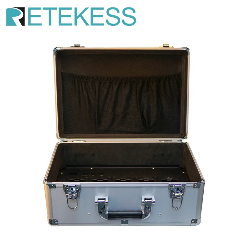 RETEKESS TT020 Charging Case Storage Box 30 Slot Aluminum Alloy For TT116 Transmitter Receiver Wireless Tour Guide System