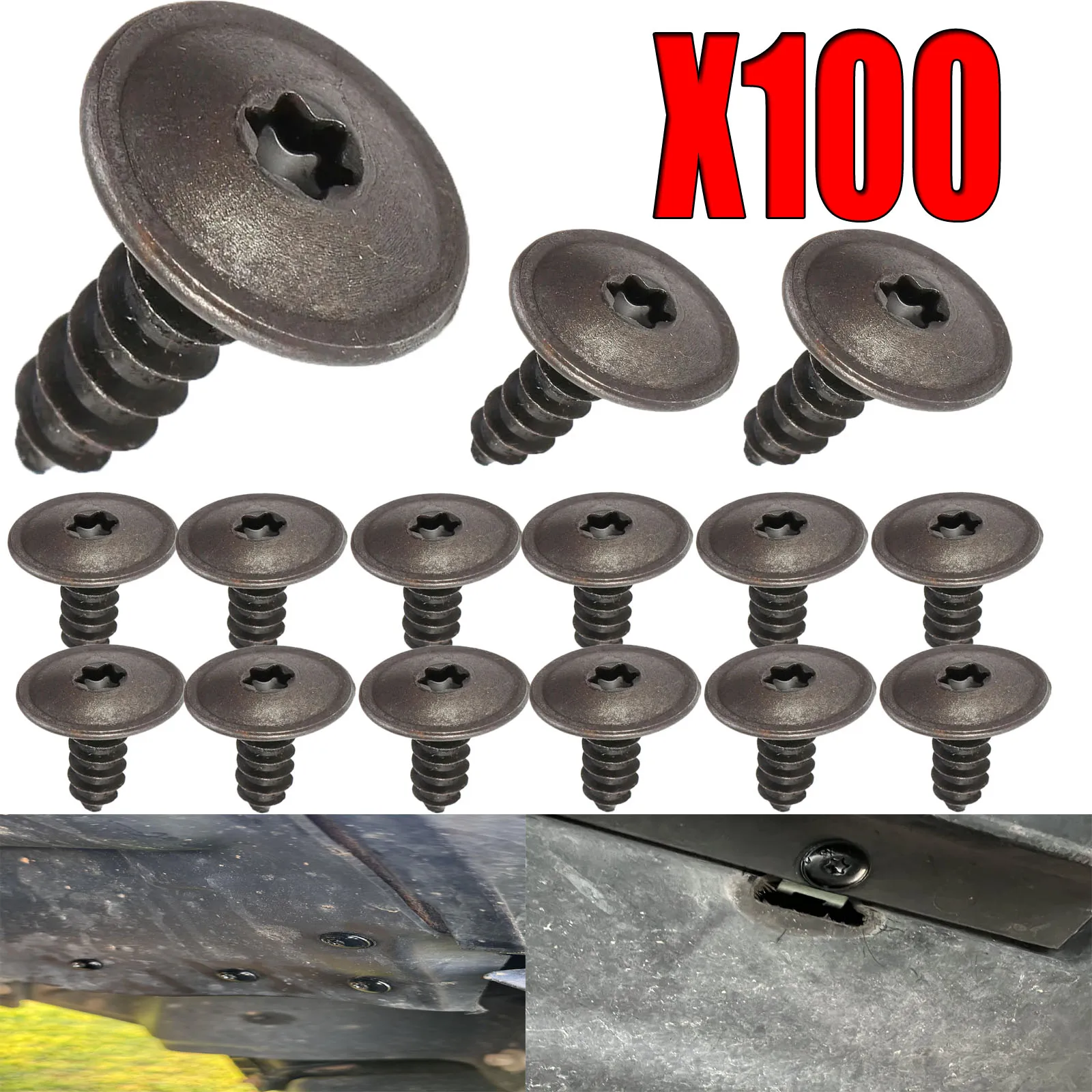 10-100X Fender Liner Splash Shield Bumper Cover Self Tapping Torx Screw Engine Undertray Splashguard for Volkswagen B5 Audi Q5