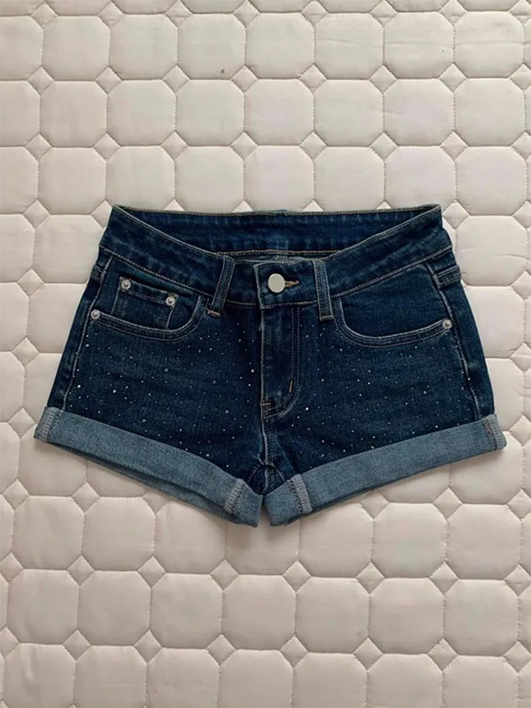 

Джинсовые брюки с низкой талией, женские сексуальные облегающие шорты, летние ультра-джинсы с высокой талией, рваные ромбовидные брюки