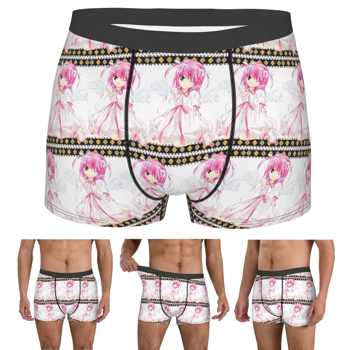 Boxer Underpants Shorts Shugo Chara Japan Anime Panties Men's Soft Underwear for Homme Man Boyfriend Gift