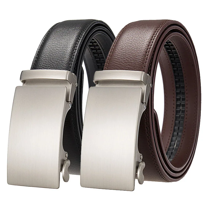 

3.5cm Fashion Men's Business Luxury Brand Belt Metal Buckle Belt High-Quality Genuine Cow Leather Soft Pants Jeans Belt
