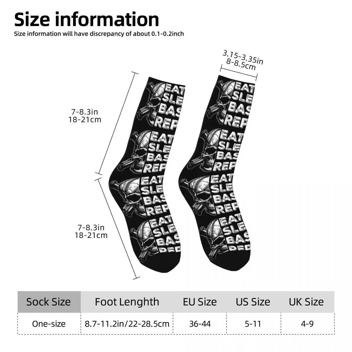 Eat Sleep Baseball Repeat Socken Harajuku Superweiche Strümpfe Ganzjahres-Langsocken Zubehör für Mann Frau Geburtstagsgeschenk