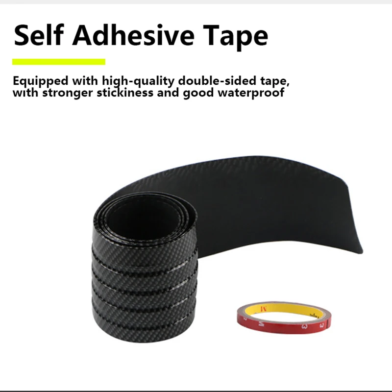 SEAMETAL Protector de alféizar de maletero de coche, PVC, antiarañazos, Protector de parachoques trasero, antipatadas, fibra de carbono, tira de moldura de estilo de coche