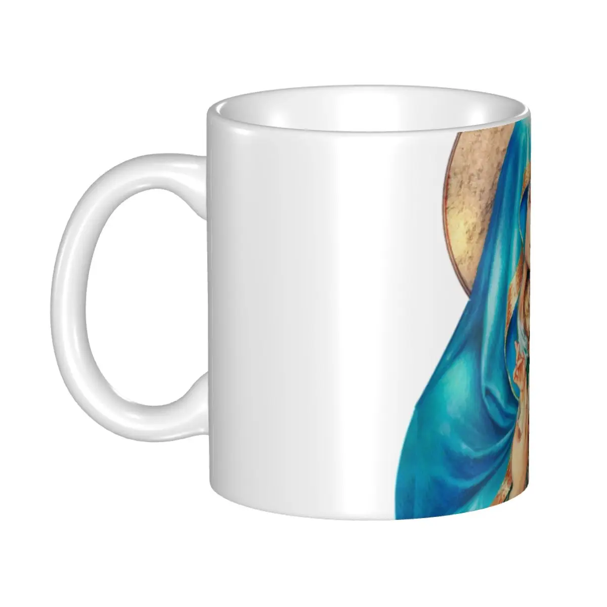 Customized Mary Mother Of Jesus Coffee Mugs DIY Our Lady Christian Virgin Mary Baby Jesus Ceramic Milk Tea Cups
