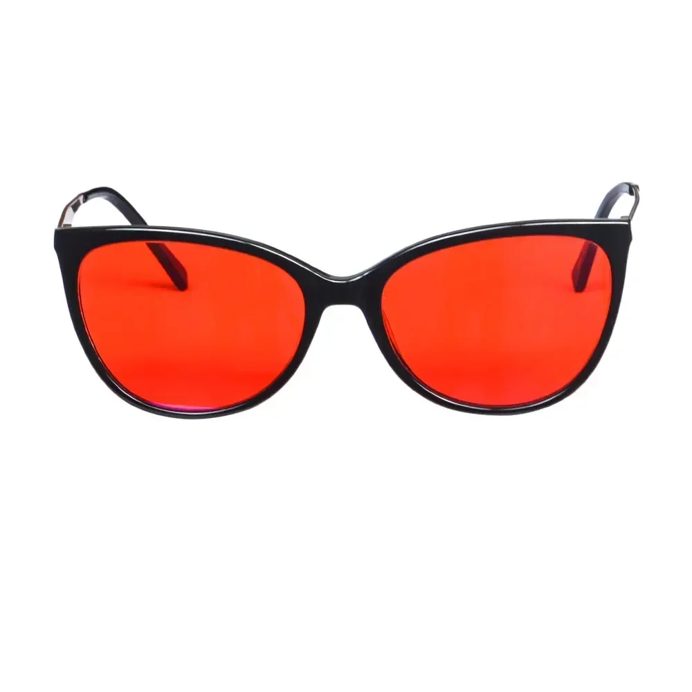 SHINU luxry Women Glasses Red Lenses For Good Sleep Anti Blue Light Orange Glasses Eliminate Eye Strain Prescription Glasses
