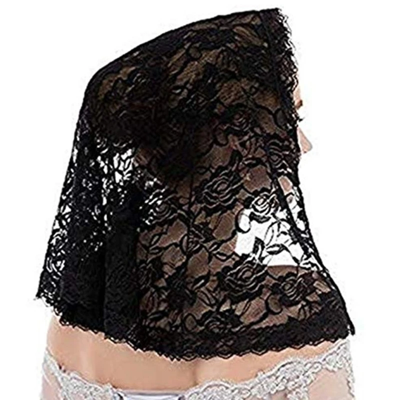 Lace Mantilla Catholic Veil Soft and Comfortable Spanish Style Exquisite Rose Head Covering for Women Girls