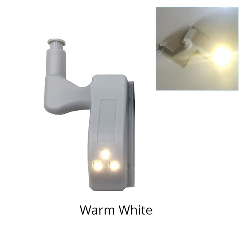 2PCS Smart Sensor Cabinet LED Hinge Light Warm Light Cabinet Door Hinge Light Auto on/Off for Kitchen Bedroom Closet