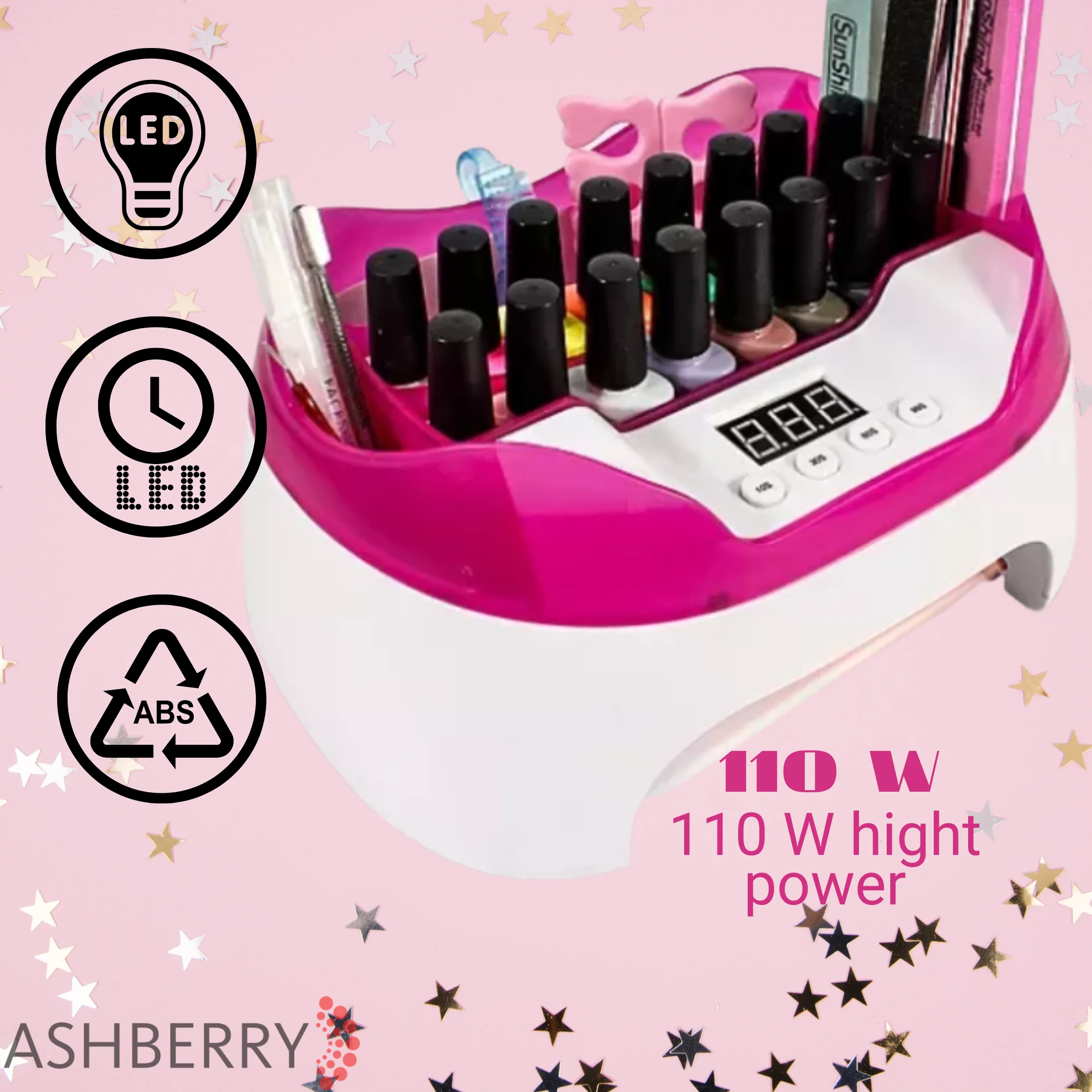 36W Nail Dryer, Pro UV LED Nail Lamp with 5 Storage Units Gel Nail Polish Kit, Fast Curing Nail Dryer for Acrylic Nails