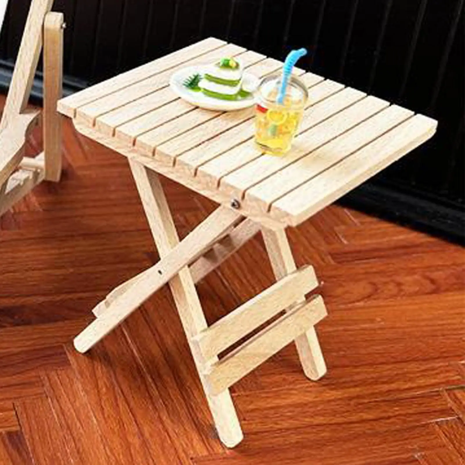 1/6 ドールハウステーブル折りたたみミニチュア家具ライフシーン女の子子供用