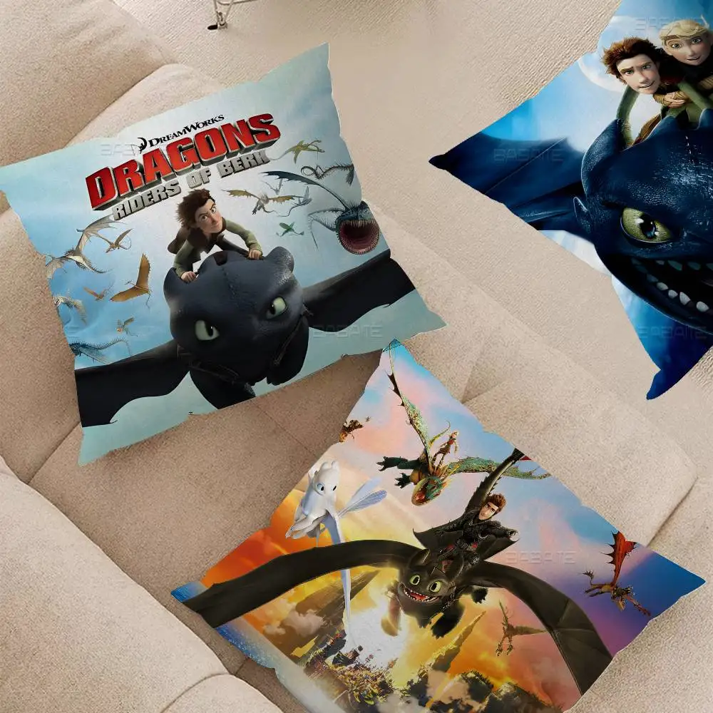 

Adventure Film How To T-Trains Your D-Dragon Pillow Cover Design Cushion Cover Decor Holiday Decorati