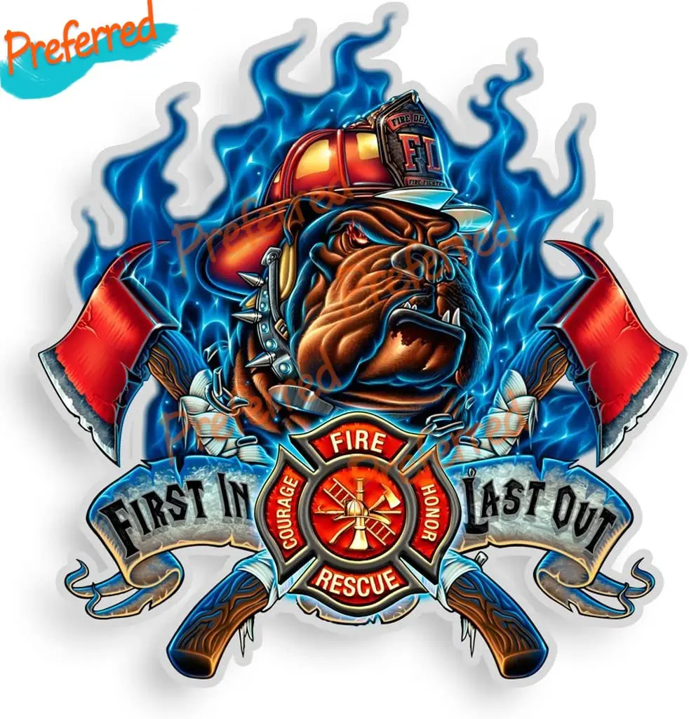 First Responder Decals, First In Last Out Firefighter Stickers, Fire Department Vinyl, Sticker for Car, Truck, Home and More