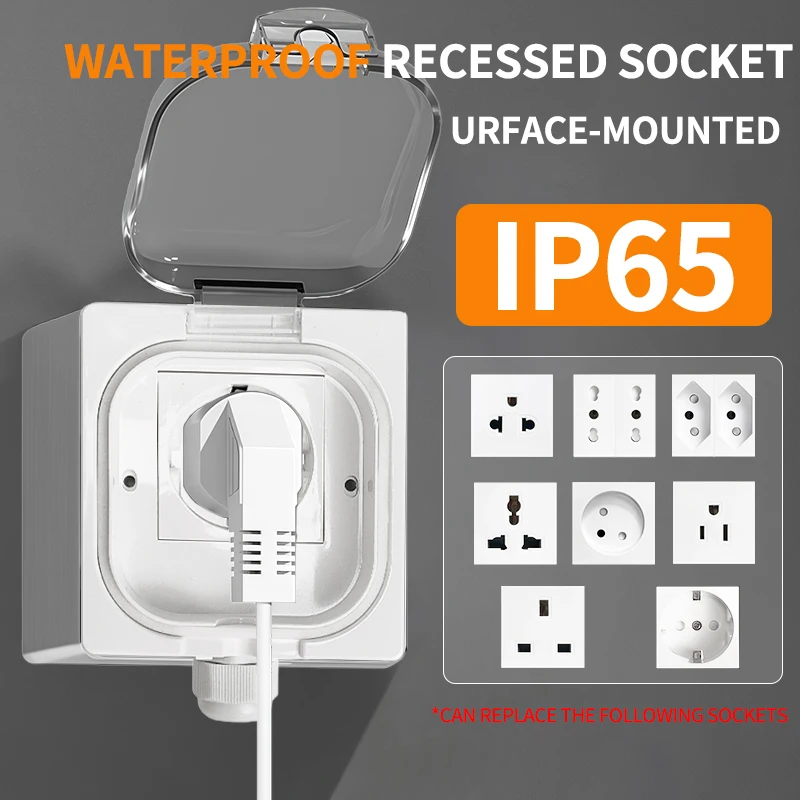 

IP65 Водонепроницаемая наружная электрическая коробка, универсальная монтажная распределительная коробка (поверхность/подлицо) для ванной комнаты, кухни, всепогодная своими руками