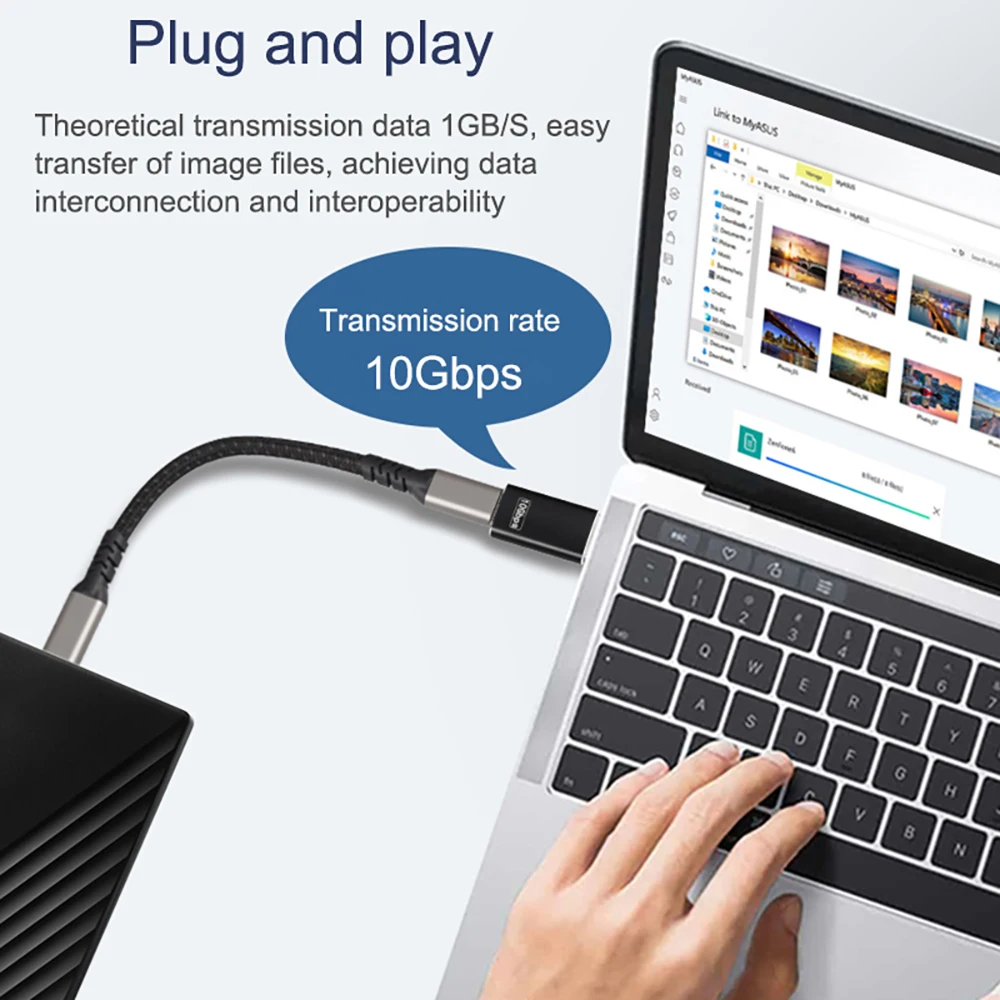 UGOjP USB 3.2 نوع C OTG محول USB A إلى نوع C محول كابل لماك بوك سامسونج هواوي Xiaomi مزدوج الوجهين 10Gbps Data Adap #3