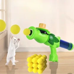 Cat Toy Plush Balls Launched Shooting Gun Cats Playing Stick Relaxation Interactive Fun Dog Toys Durable Silent Bullet