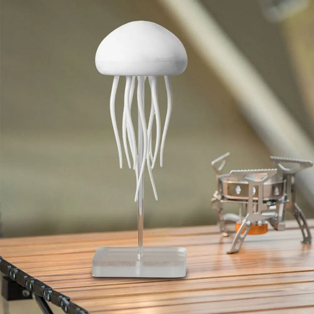 3D Jellyfish Night Light Creative Sleeping Light Voice Control Atmosphere Light with Rotating Tentacles for Home Bedroom Decor
