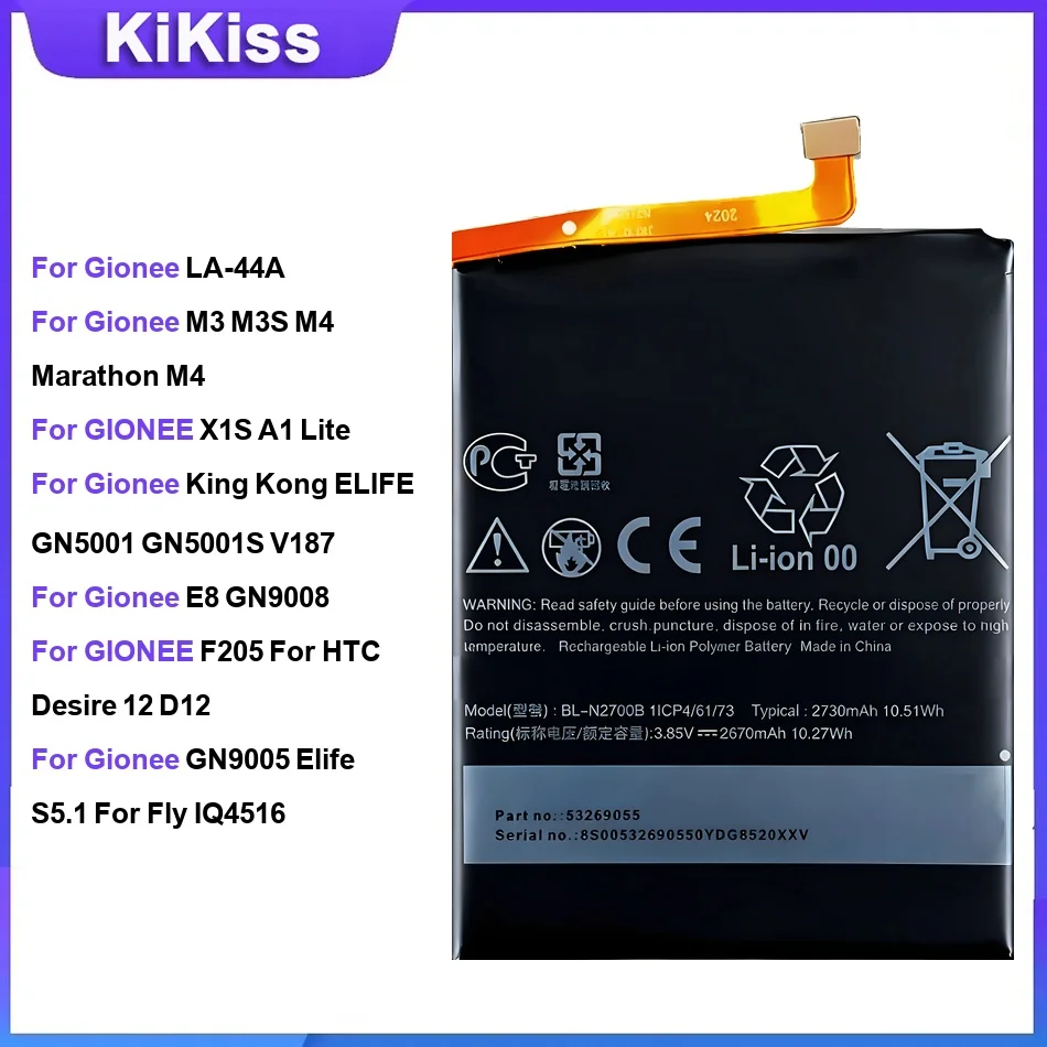 Battery For Gionee LA-44A M3 M3S M4 Marathon M4 X1S A1 Lite King Kong ELIFE GN5001 GN5001S E8 GN9008 F205 GN9005 Elife S5.1