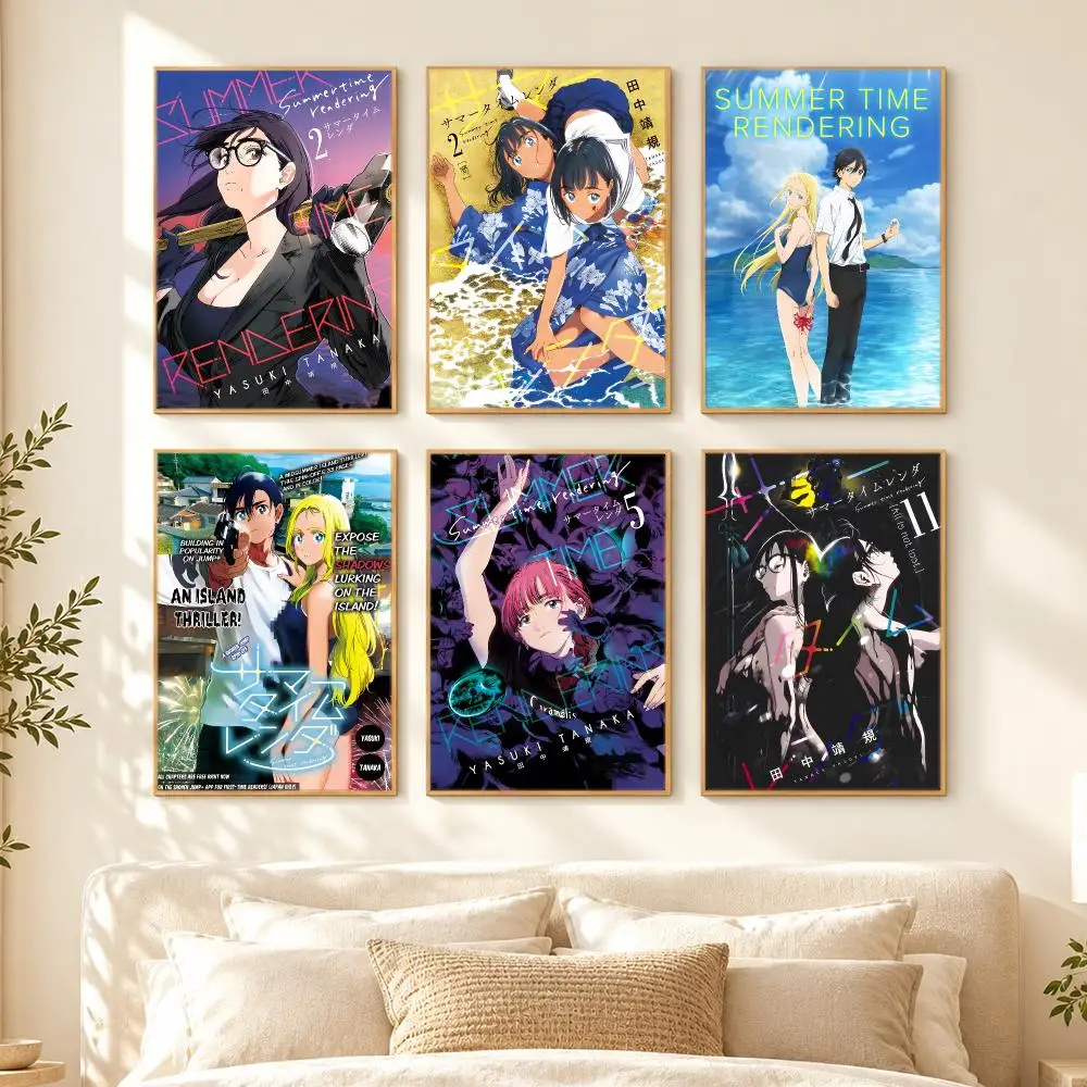 anime Summer Time Rendering Poster Poster HD Printing Cozy Nordic Style for Home Decor for Living Room Bedroom Cafe Gift