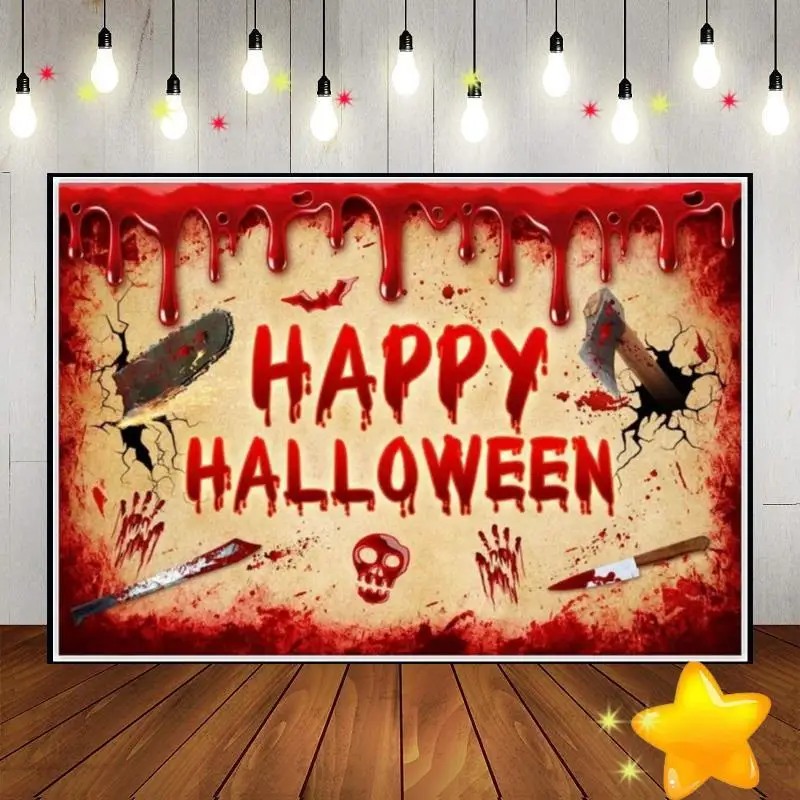 Halloween Photo Background Ancient Trees Baby Shower Party Photography Backdrops Decoration Custom Birthday Backdrop Rustic Wood