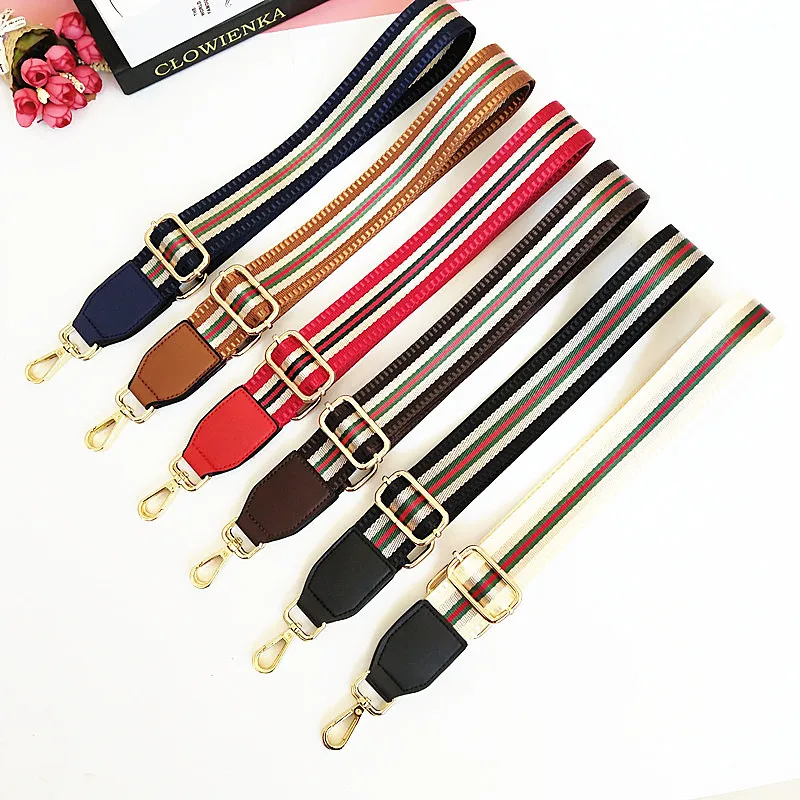 

3.8Cm Striped Shoulder Belt for Bag Women's Bag Straps Adjustable Nylon Handbag Strap Accessories