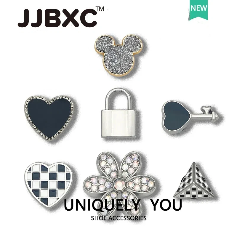 Accesorios de zapatos de Metal JJBXC CHARM, decoraciones de zapatos de moda DIY de Mickey Minnie Love