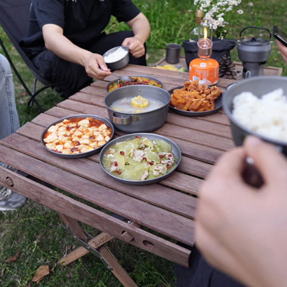 

Aluminium Alloy Dinner Plate Portable Bbq Picnic Outdoor Food Serving Dish Dinner Plate Cookie Dish Snack Tray