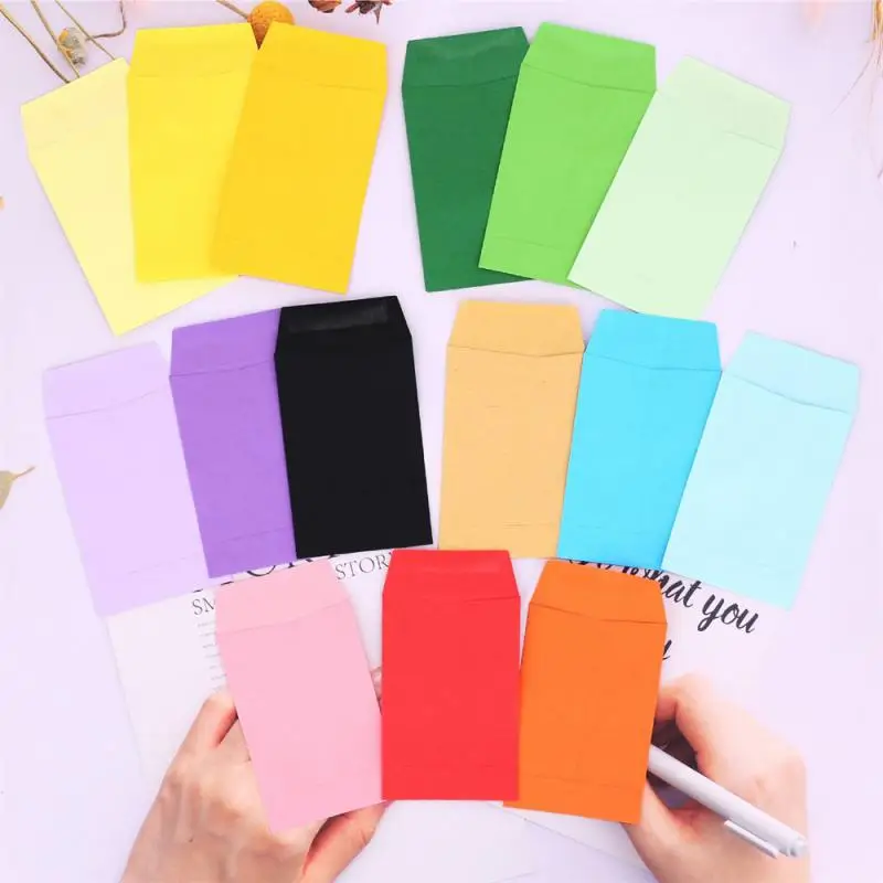 10pcs Blank Small Envelope Mini Color Empty Envelope Card Packaging Envelope Cash Deposit Mixed Envelope Invitation Card