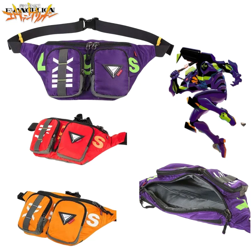 

Neon Genesis Evangelion two-dimensional anime peripheral creative crossbody bag for boys and girls sports portable waist bag