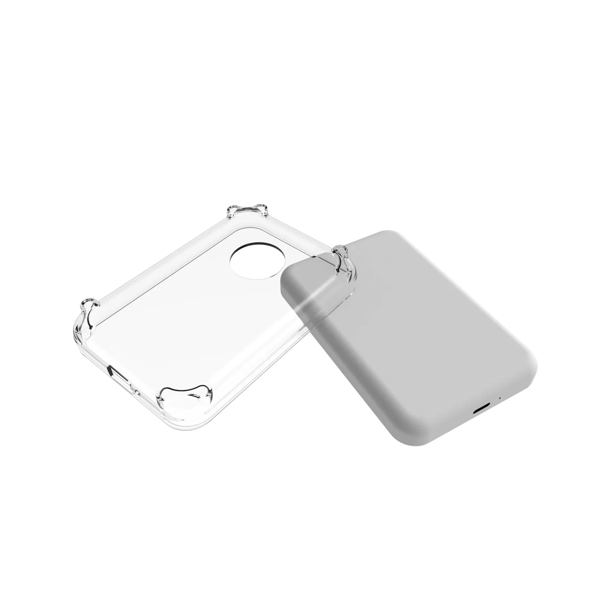 Caso transparente para apple magsaf bateria externa à prova de choque amortecedor bateria magnética sem fio capa protetora silicone caso