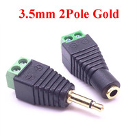 1Pcs Video AV 3.5mm 2 Pole mono Male female AV Screw Terminal Jack 3.5 male 2pin Terminal Block Plug