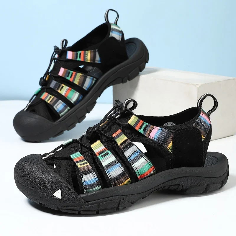 

Summer Men Sandals Hiking Comfortable Fishing Slippers Trekking Climbing Casual Fashion Beach Outdoor Leather Classic Roman