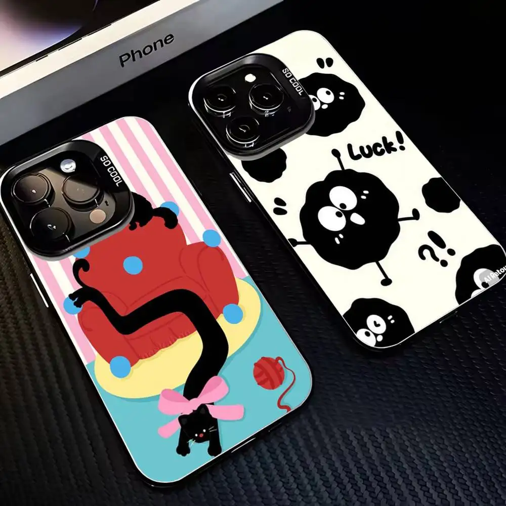 

A cute little black cat Phone Case For iPhone17,16,15,14,13,12,11 Plus,Pro Max Black Matte Shockproof Cover