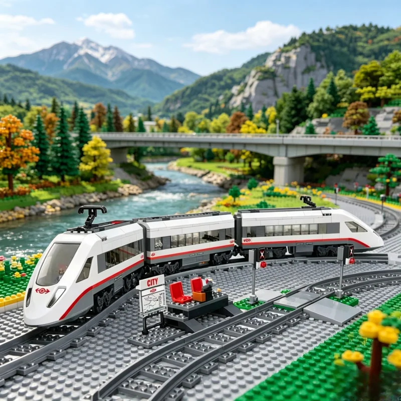 

Новая модель высокоскоростного пассажирского поезда MOC City, конструктор, украшение для дома, подарок для мальчиков