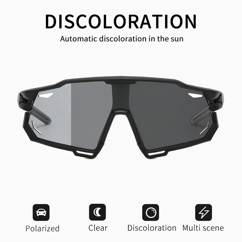 Polarized Sports Glasses Photochromic Men\'s and Women\'s Bike Eyewear Mountain MTB Cycling UV400 Sunglasses Bicycle Road Goggles