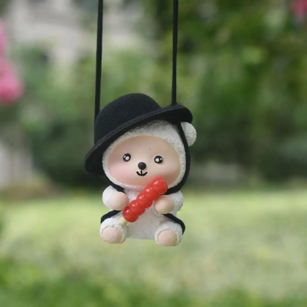 

Cute Bear Car Accessory Car Bear Pendant Charming Car Rearview Mirror Decoration Cute Exaggerated Bear Pendant Shake Bear