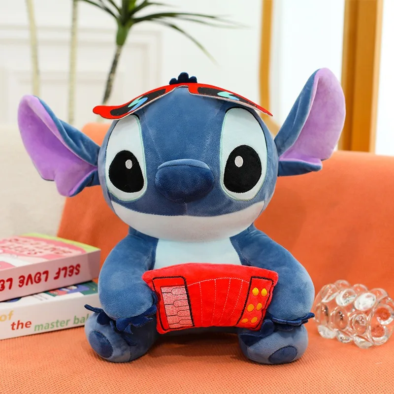 Urocza pluszowa zabawka, słodki kreskówkowy Stitch, muzyczna maskotka, prezent urodzinowy dla dziewczynek, miękkie zabawki dla dzieci.
