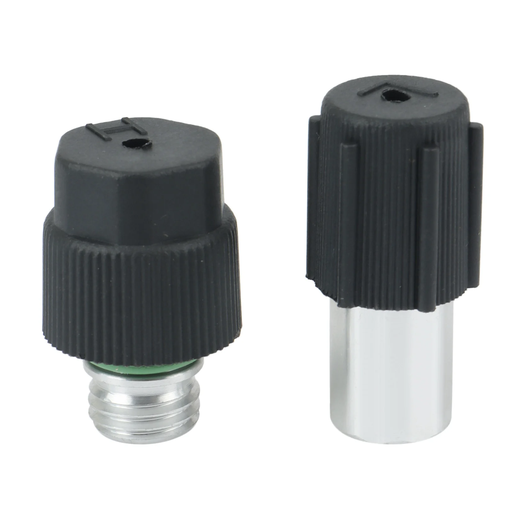 A50U 2Pcs AC Charging Port Service Hi/Low Ball Valves with Black Caps for GM Ford
