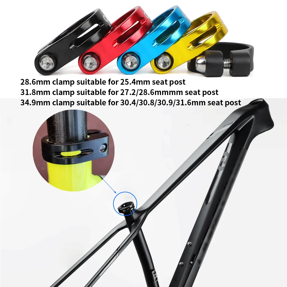 OUO Seat Post Clamp Ultralight Saddle Clamps Seatpost Pipe Lock 28.6/31.8/34.9mm Post It Bike Saddle Collar