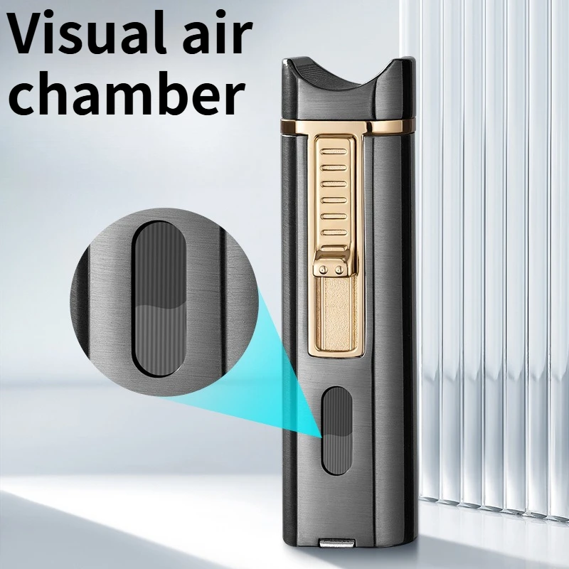 Metal 3Flames Directly Strike Cigar Lighter Powerful Intensity Wear-resistant and Windproof Dual Flames Cigar Accessories)