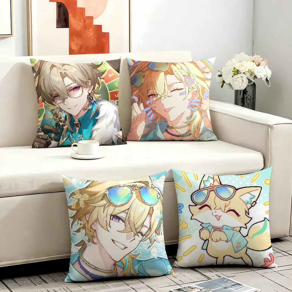 Aventurine Game Honkai StarRail cushion cover Comfortable Decorative For Bedroom Living room Dormitory Picnic and Holiday