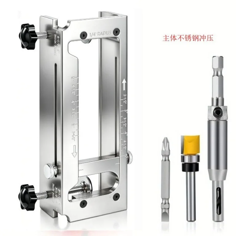 Aluminum Hinge Door Lock Hole Opener Stainless Steel Punch Woodworking Drilling Tool-6pcs