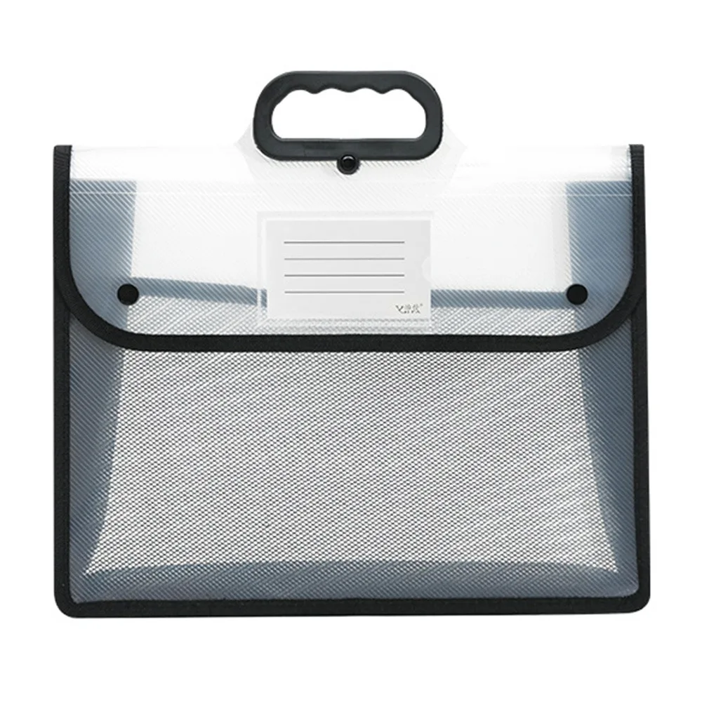

Multifunctional Test Paper Storage Bag Button Function Visible Kids Document Bag Dustproof Portable Student Tote Bag