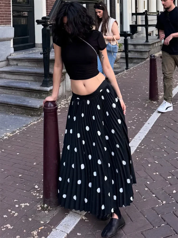 

Tossy Fashion Contrast Ruffled Long Skirt Women High Waist Slim Patchwork Commute Party Skirt Autumn 2025 New Female Maxi Skirt